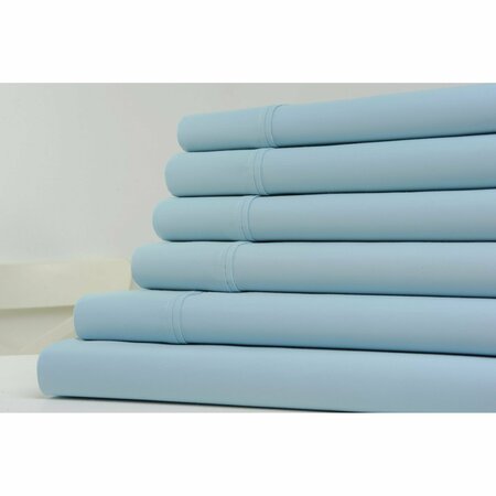 KATHY IRELAND 1200 Thread Count 6 Piece Cotton Rich Sheet Set - Cal King - Sky Blue 1208CKSB